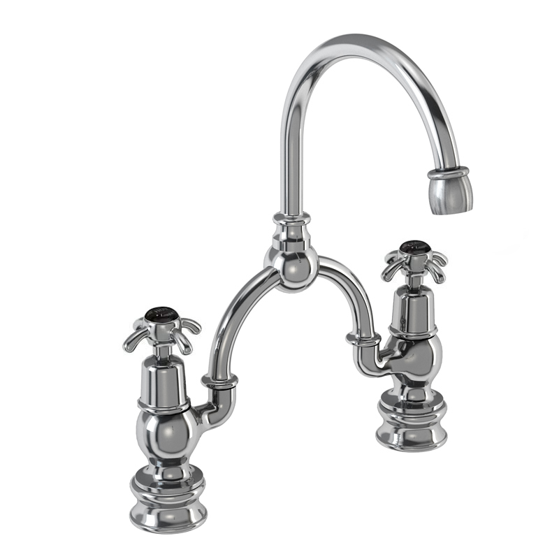 2 tap hole arch mixer with curved spout (230mm centres)